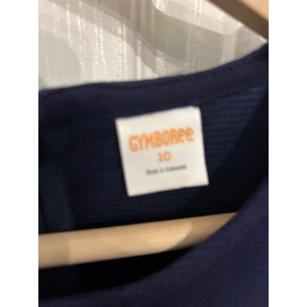 Gymboree Girls Navy Blue Sequin Unicorn Shift Dress Gold Zipper Pockets 10 k7072